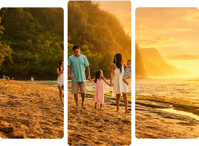 Family on the beach