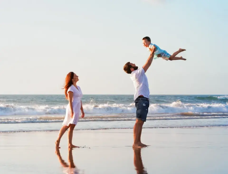 Family on the beach